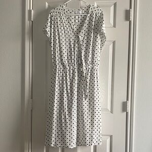Grayson Threads White and Black Polka Dot Midi Dress